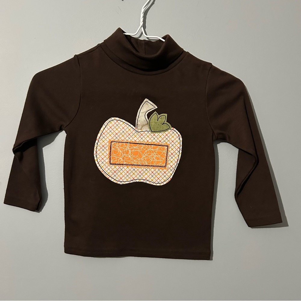 New Garanimals Brown Applique Pumpkin Long Sleeve Shirt size 3t